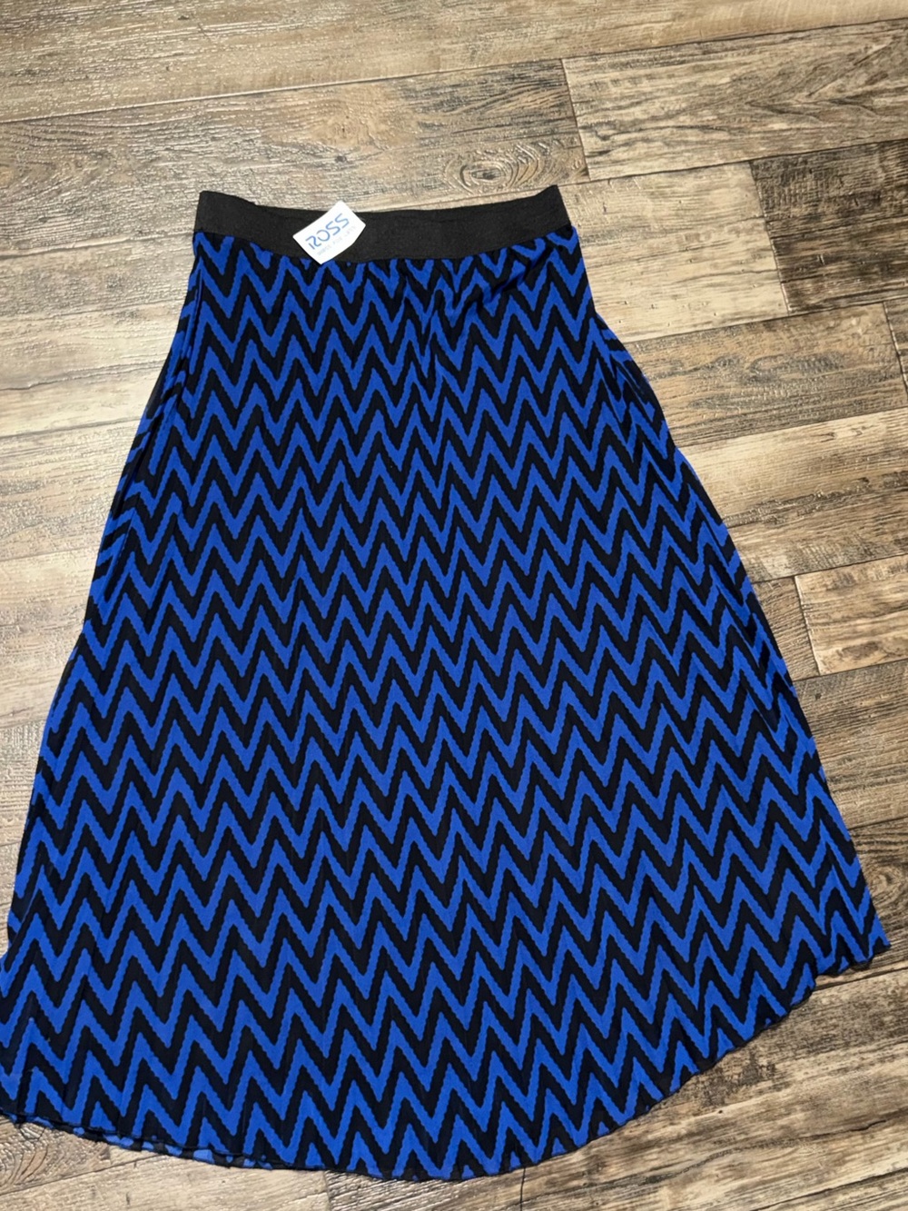 Women’s Blue Chevron Knit Skirt -